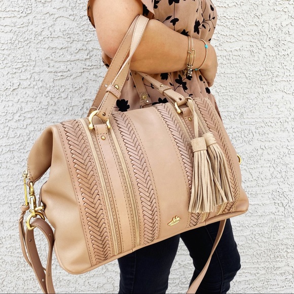 SOLD Brahmin Delaney Satchel Khaki Knoxville - Picture 3 of 16